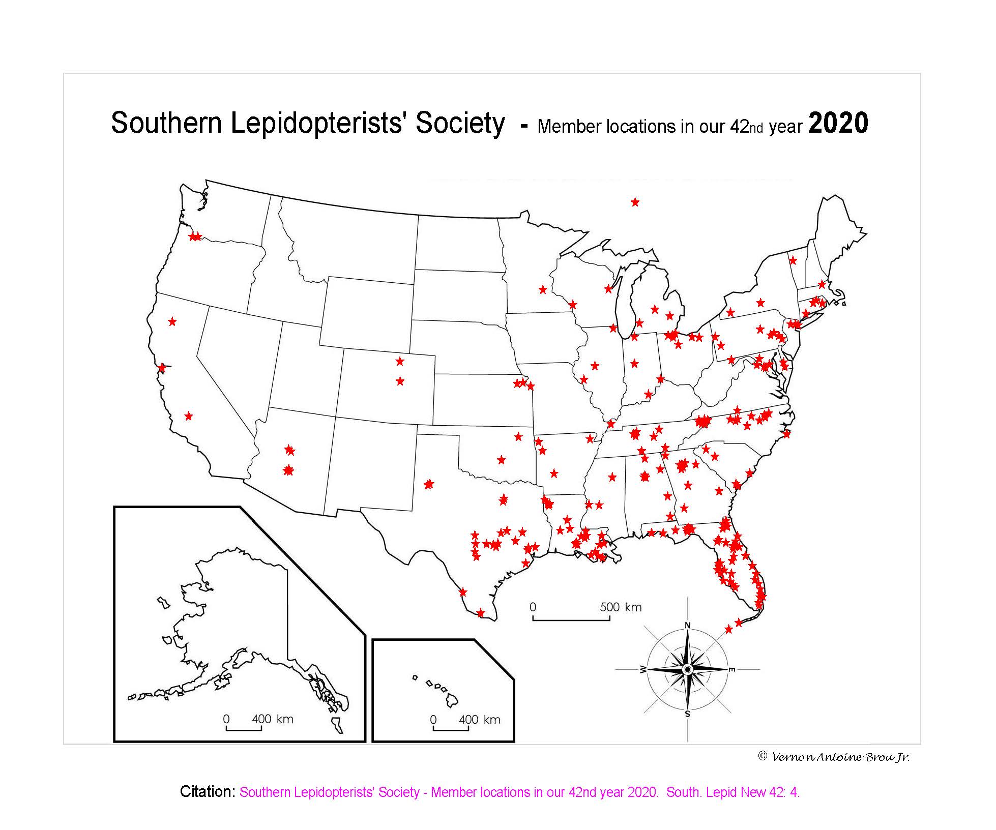 2020. 410.  Southern Lepidopterists' Society - Member locations in our 42nd year 2020..jpg